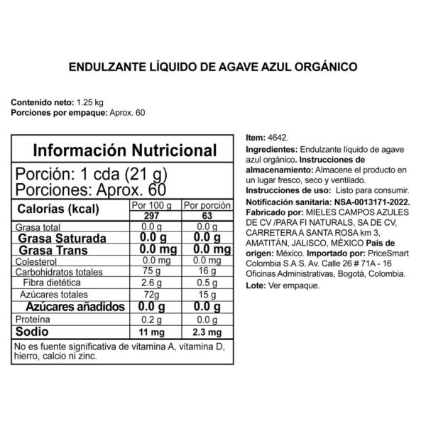 Member's Selection Néctar de Agave Orgánico 1.25 kg / 44 oz - Image 2