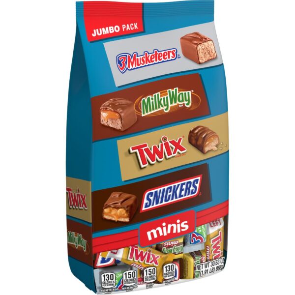 Snickers, Twix, Milky Way Y 3 Musketeers Paquete Variado de Chocolates Minis 868 g / 30.63 oz - Image 3
