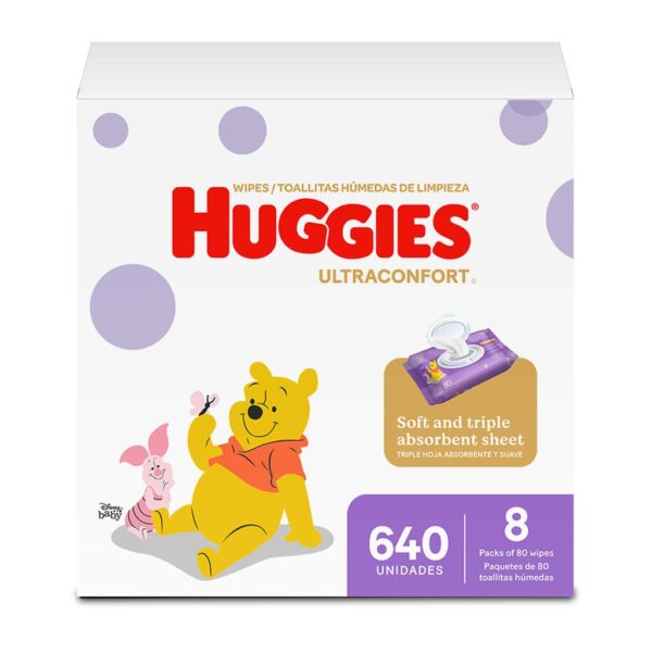 Huggies Toallitas Húmedas Ultraconfort para Bebé 8 Paquetes / 80 Unidades - Image 2