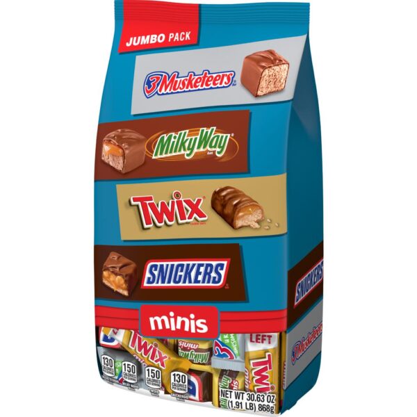 Snickers, Twix, Milky Way Y 3 Musketeers Paquete Variado de Chocolates Minis 868 g / 30.63 oz - Image 4