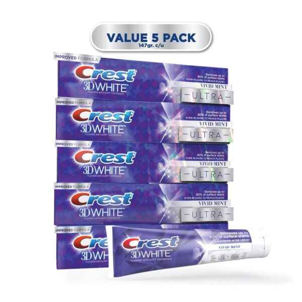 Crest Crema Dental 3D White Advanced Whitening 5 Unidades / 147 g / 5.2 oz - Image 4