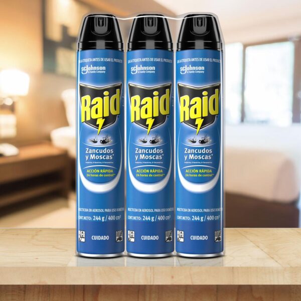 Raid Insecticida Elimina Insectos Voladores 3 Unidades / 400 mL / 14 oz - Image 2