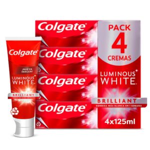 Colgate Luminous White Brilliant Crema Dental Blanqueadora 4 Unidades / 125 mL / 4.22 oz