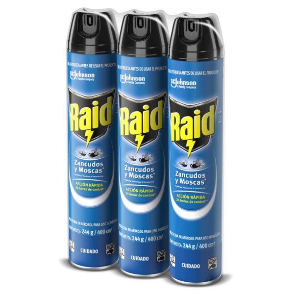 Raid Insecticida Elimina Insectos Voladores 3 Unidades / 400 mL / 14 oz - Image 4