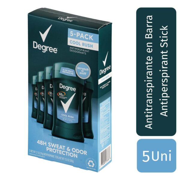 Degree Cool Rush Desodorante 5 Unidades / 76 g / 2.7 ozDegree Cool Rush Desodorante 5 Unidades / 76 g / 2.7 oz - Image 4