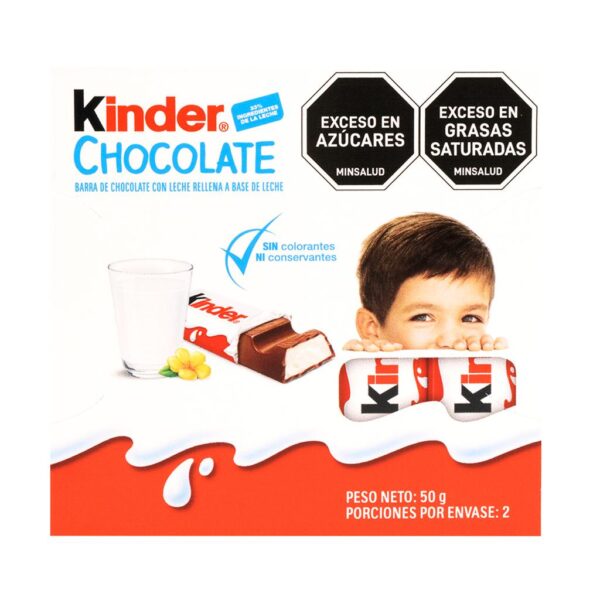 Kinder Barra de Chocolate Rellena a Base de Leche 20 Unidades / 50 g / 1.7 oz - Image 2