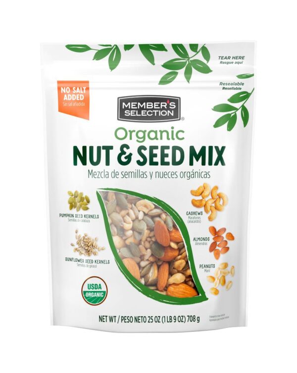 Member's Selection Mezcla Orgánica de Frutos Secos y Semillas 708 g / 25 oz