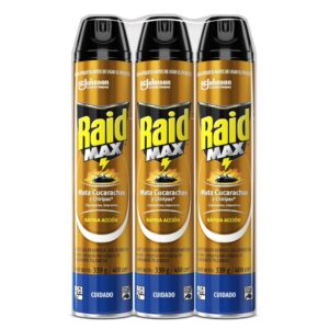 Raid Insecticida en Aerosol Mata Cucarachas Rápida Acción 3 Unidades / 400 mL / 13.52 ozRaid Insecticida en Aerosol Mata Cucarachas Rápida Acción 3 Unidades / 400 mL / 13.52 oz
