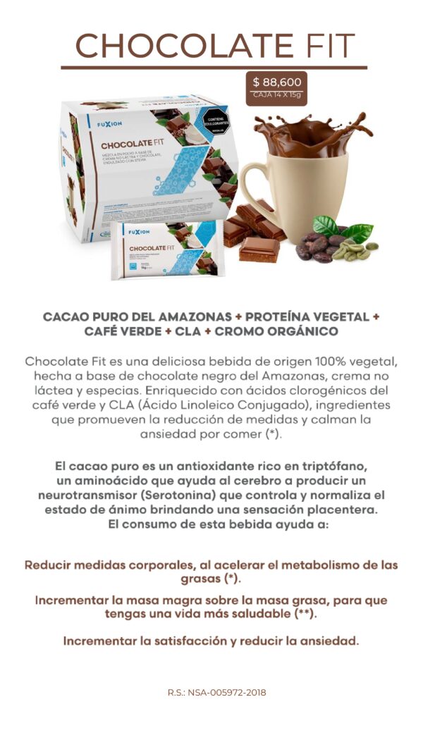 CHOCOLATE FIT CAJA 14X 15G