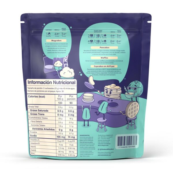 Why Not Mezcla para Pancakes y Waffles a Base de Avena Sabor Vainilla 907 g - Image 3
