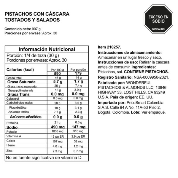 Member's Selection Pistachos Tostados y Salados 907 g / 32 oz - Image 3