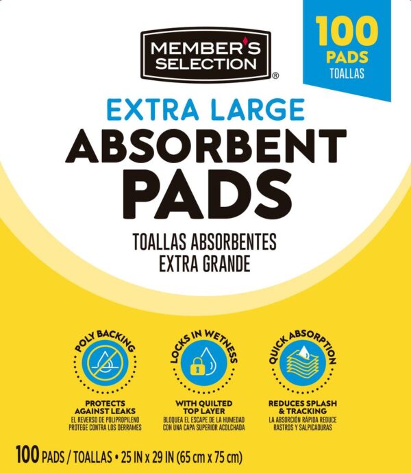 Member's Selection Almohadillas Absorbentes XL 100 Unidades / 66 cm x 76 cm / 25" x 29" - Image 3