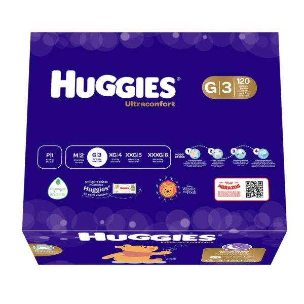 Huggies Ultraconfort Pañales Talla 3 / G / 120 Unidades - Image 2