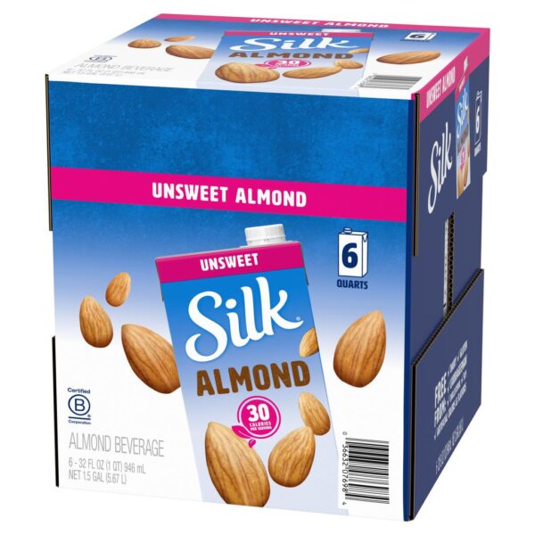 Silk Bebida de Almendras Sin Azúcar Sabor Original 6 Unidades / 946 mL / 32 oz - Image 4