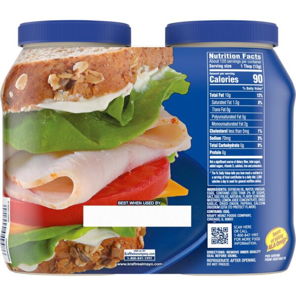 Kraft Mayonesa de Huevos de Gallina Libres 2 Unidades / 887 mL / 30 oz - Image 3