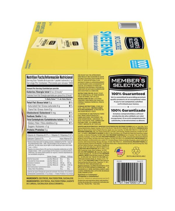 Member's Selection Endulzante de Sucralosa 1 000 Unidades / 1 g / 0.03 oz - Image 3