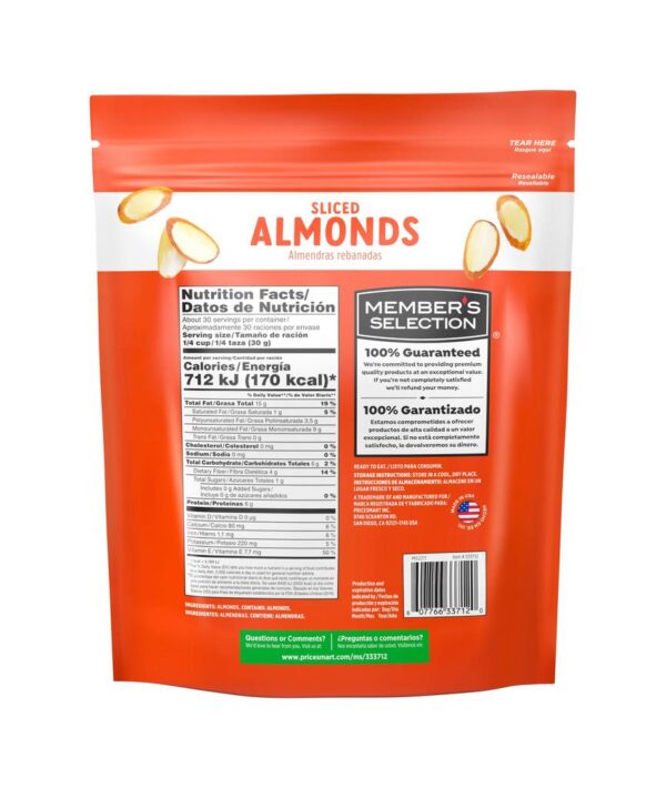 Member's Selection Almendras Laminadas de California - Para Recetas y Toppings 907 g / 32 oz - Image 3