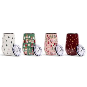 Manna Juego de Vasos Térmicos Navideños para Vino Unidad / 354.88 mL / 12 oz